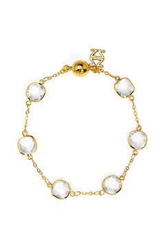 Multicolor Crystal Bracelet W/ Magnetic Closure - Lush Lemon - Women&