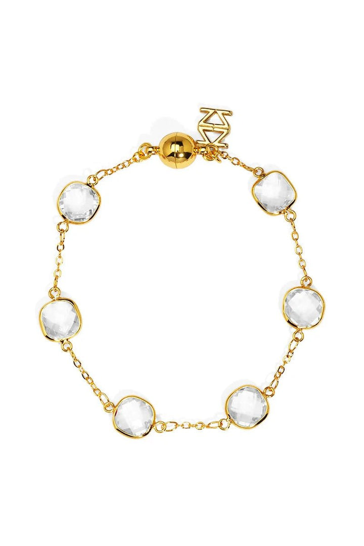 Multicolor Crystal Bracelet W/ Magnetic Closure - Lush Lemon - Women's Accessories - Zenzii - 
