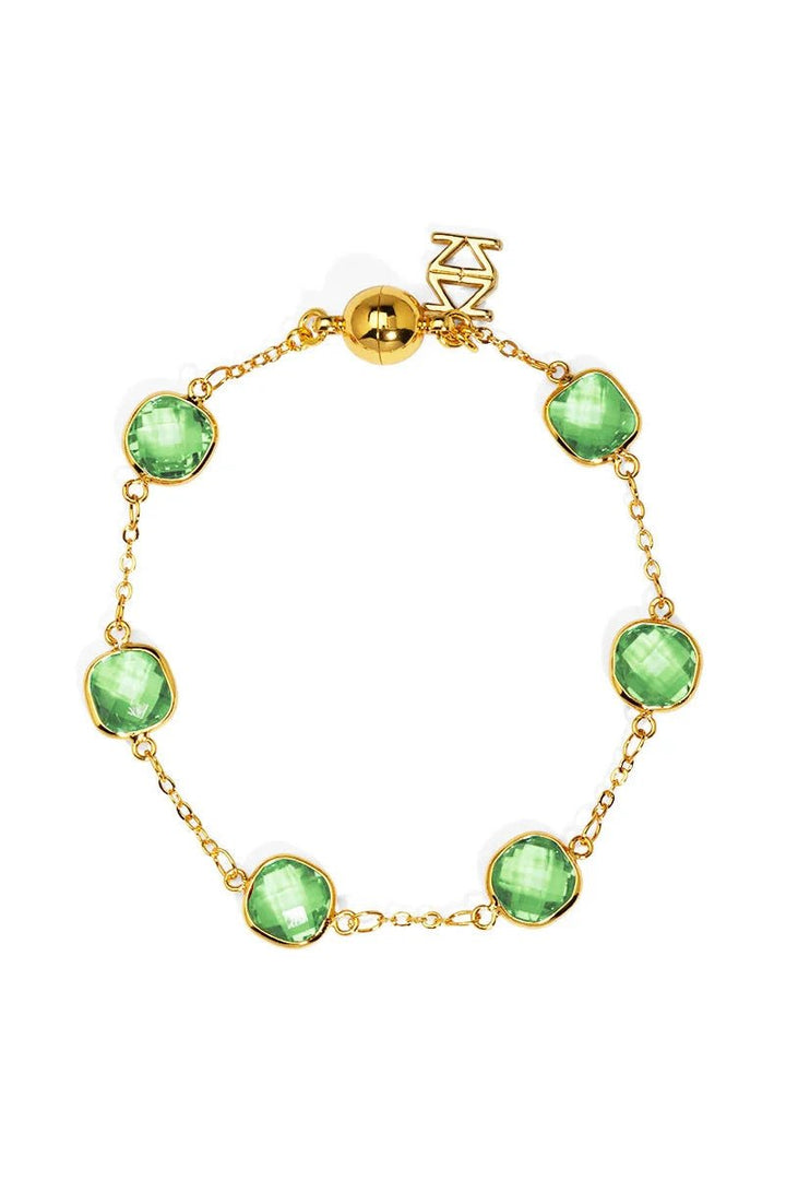 Multicolor Crystal Bracelet W/ Magnetic Closure - Lush Lemon - Women's Accessories - Zenzii - 