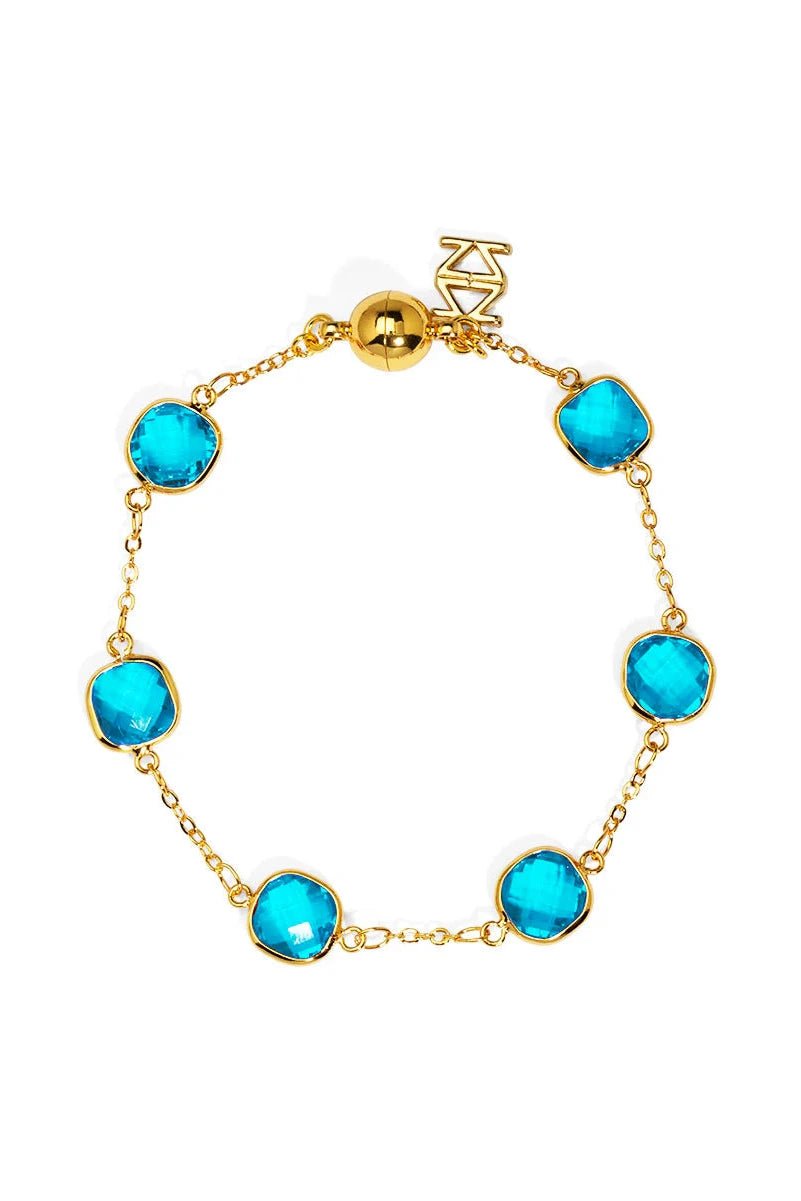 Multicolor Crystal Bracelet W/ Magnetic Closure - Lush Lemon - Women's Accessories - Zenzii - 