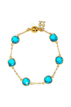 Multicolor Crystal Bracelet W/ Magnetic Closure - Lush Lemon - Women&