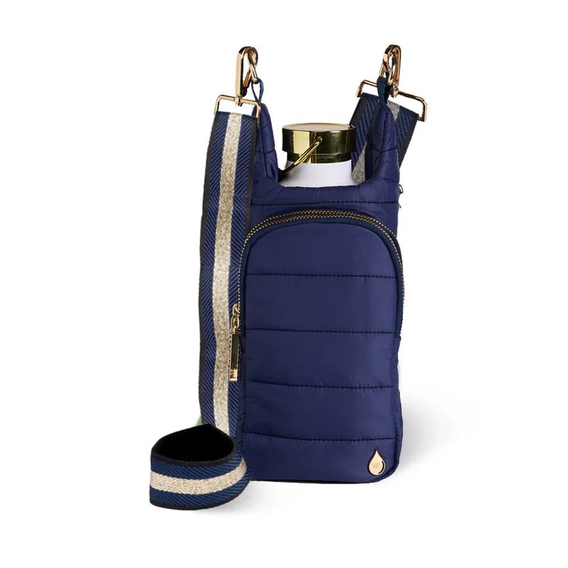 Navy Blue Matte HydroBag® W/Navy/Gold Strap - Lush Lemon - Women's Accessories - WanderFull - 850065653570