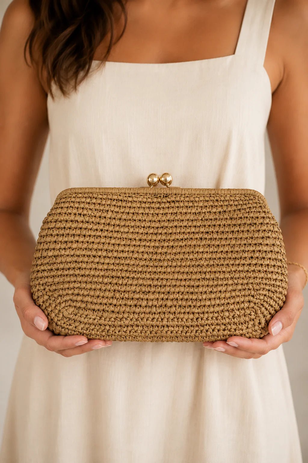 Nonna Straw Clutch - Lush Lemon - Women's Accessories - BC Bags - 2869KH