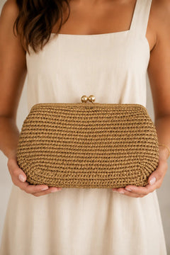 Nonna Straw Clutch - Lush Lemon - Women&