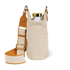 Oatmeal Canvas HydroBag® W/Canvas and Vegan Leather Strap - Lush Lemon - Women&