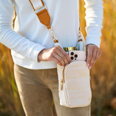 Oatmeal Canvas HydroBag® W/Canvas and Vegan Leather Strap - Lush Lemon - Women&