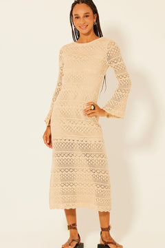 Palos Verdes Open - Back Crochet Dress - Lush Lemon - Women&