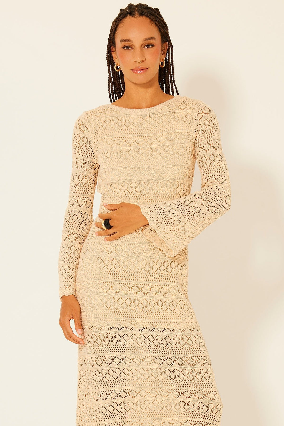 Palos Verdes Open - Back Crochet Dress - Lush Lemon - Women's Clothing - Bila 77 - 59217321056413