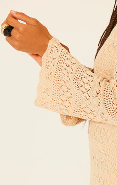 Palos Verdes Open - Back Crochet Dress - Lush Lemon - Women&
