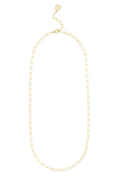 Paperclip Link Long Necklace - Lush Lemon - Women&