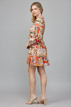 Patchwork Ruffle Tiered Dress - Lush Lemon - Women&