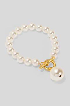 Pearl Charm Toggle Bracelet - Lush Lemon - Women&
