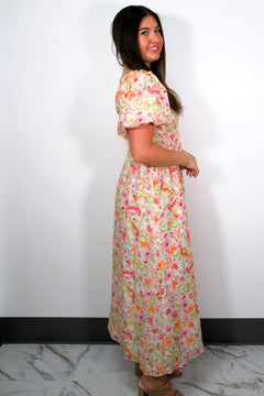 Pebble Blush Garden Maxi Dress - Lush Lemon - Women&