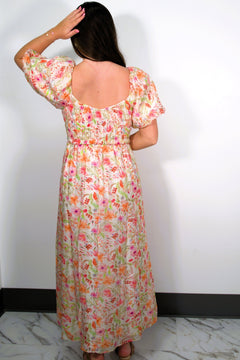 Pebble Blush Garden Maxi Dress - Lush Lemon - Women&