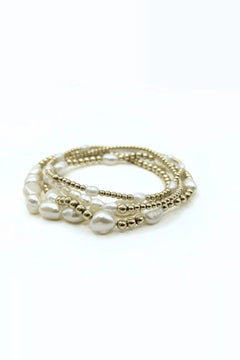 Petite Rice Pearl Bracelet W/ 14k Gold - Filled Beads - Lush Lemon - Women&