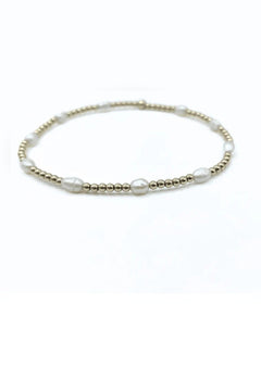 Petite Rice Pearl Bracelet W/ 14k Gold - Filled Beads - Lush Lemon - Women&