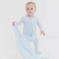 Pin Dot Blue Modal Magnetic Footie - Lush Lemon - Children&
