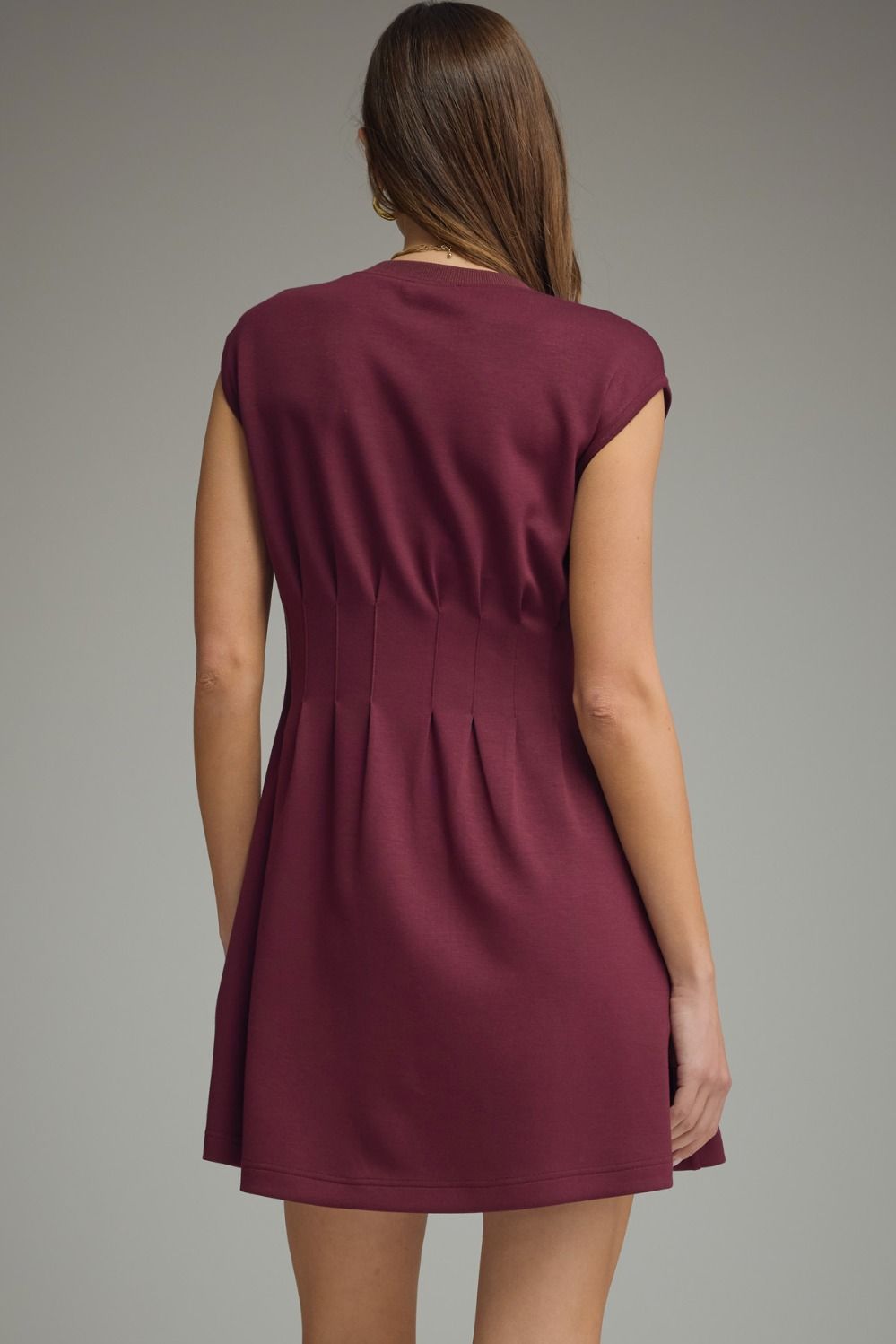 Pintuck Waist Cap Sleeve Mini Dress - Lush Lemon - Women's Clothing - Entro - 76114411670621