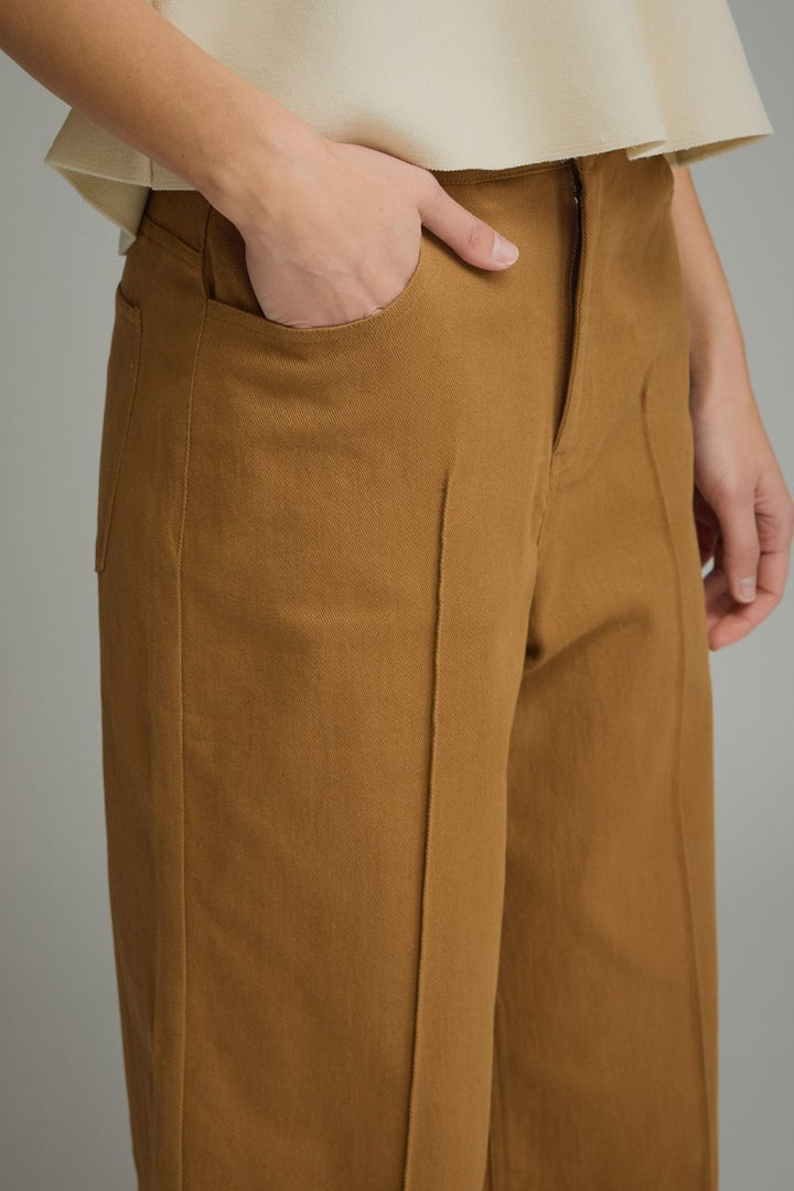 Pintuck Wide Leg Pants - Lush Lemon - Women's Clothing - Entro - 90671221000509
