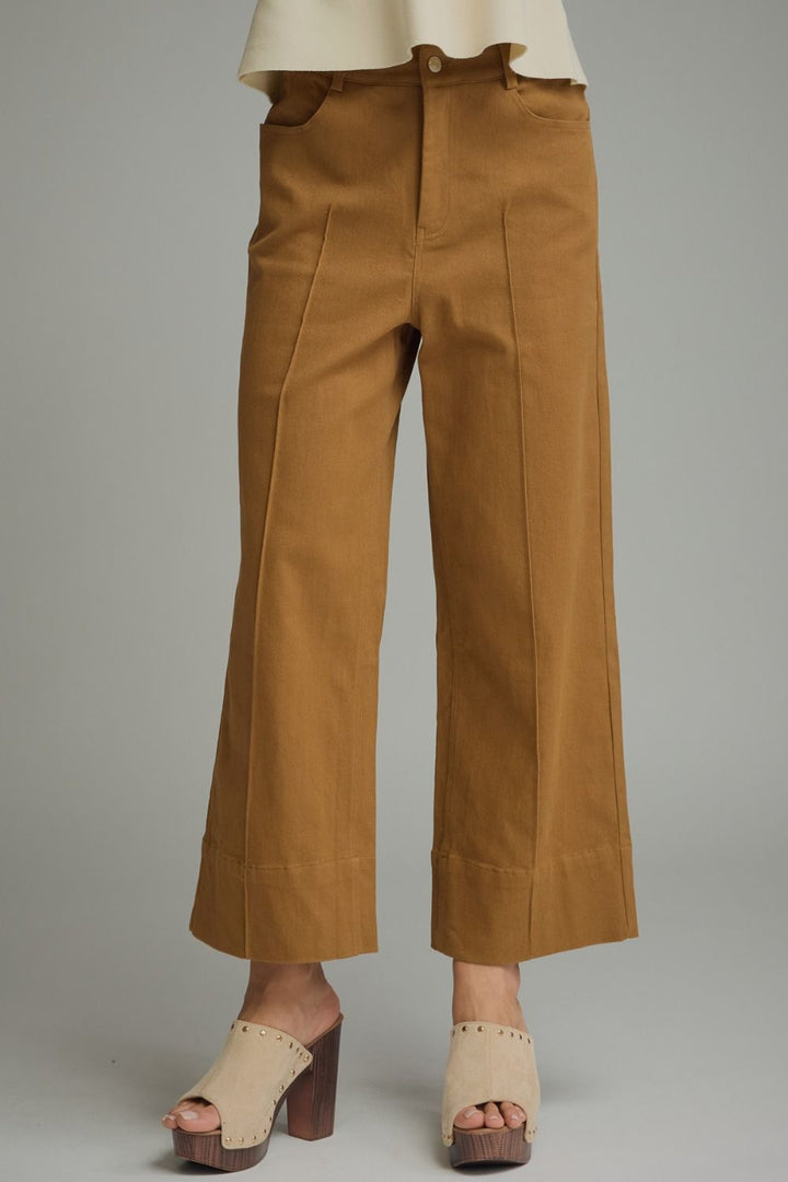 Pintuck Wide Leg Pants - Lush Lemon - Women's Clothing - Entro - 90671221000509
