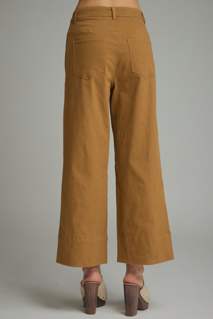 Pintuck Wide Leg Pants - Lush Lemon - Women's Clothing - Entro - 90671221000509