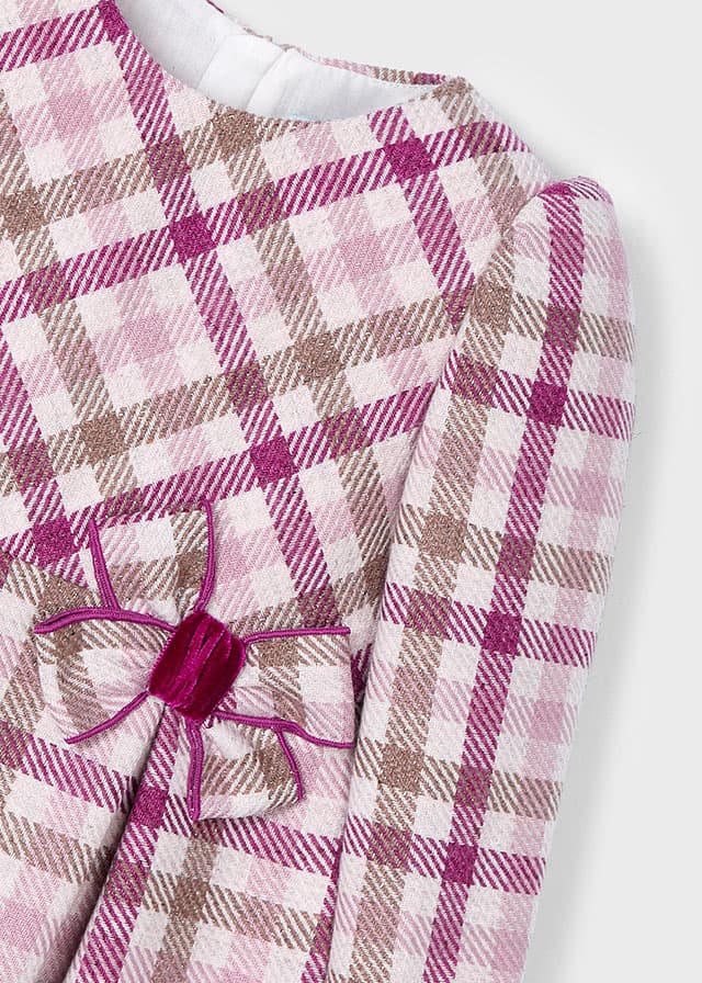 Plaid Bow Detail Dress - Lush Lemon - Children's Clothing - Mayoral - 8445865488556