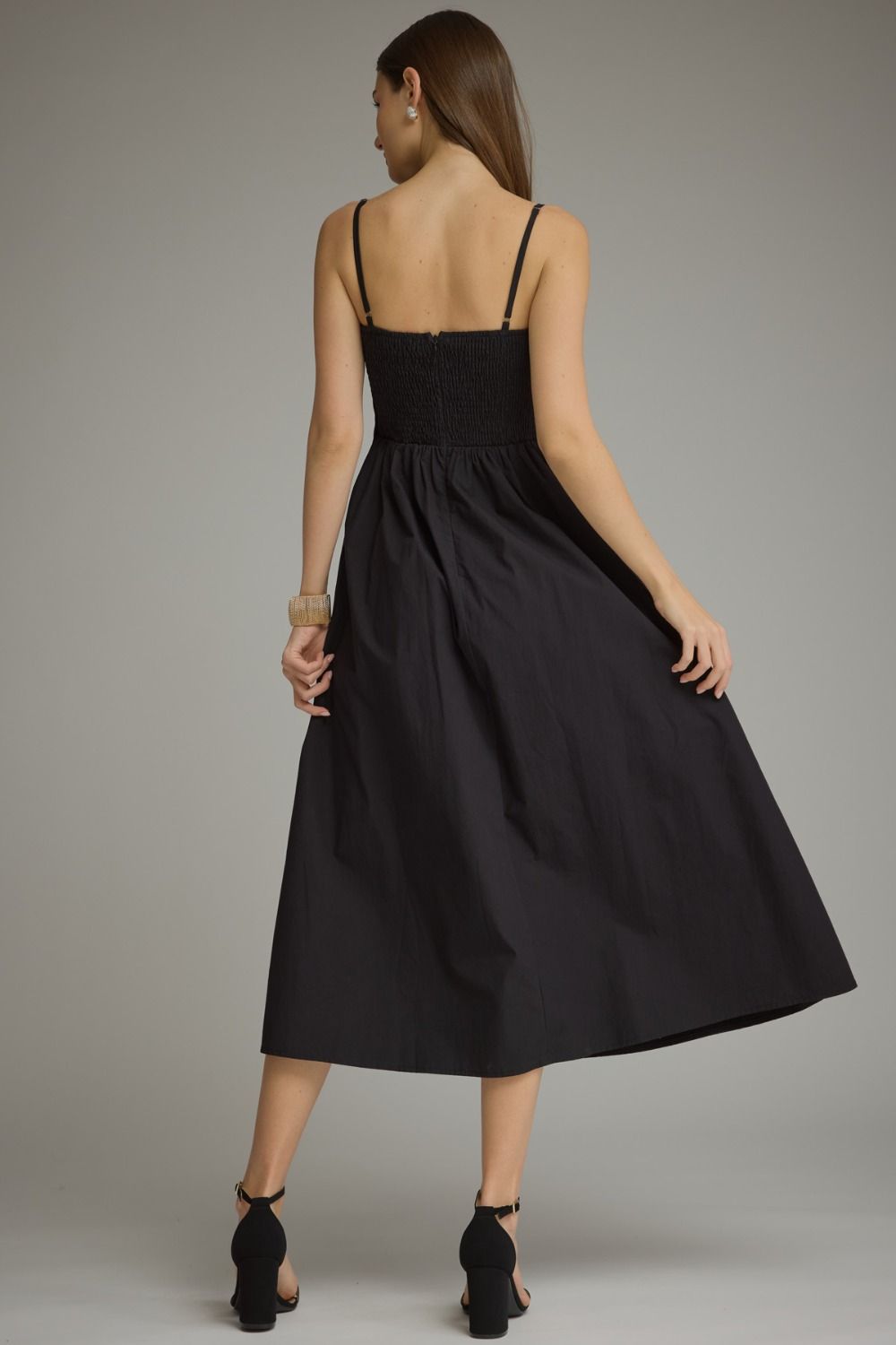 Pleated Cotton Midi Dress - Lush Lemon - Women&