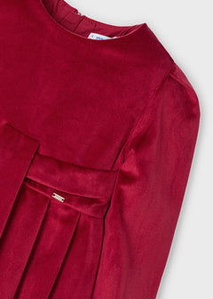 Pleated Velvet Dress - Lush Lemon - Children&