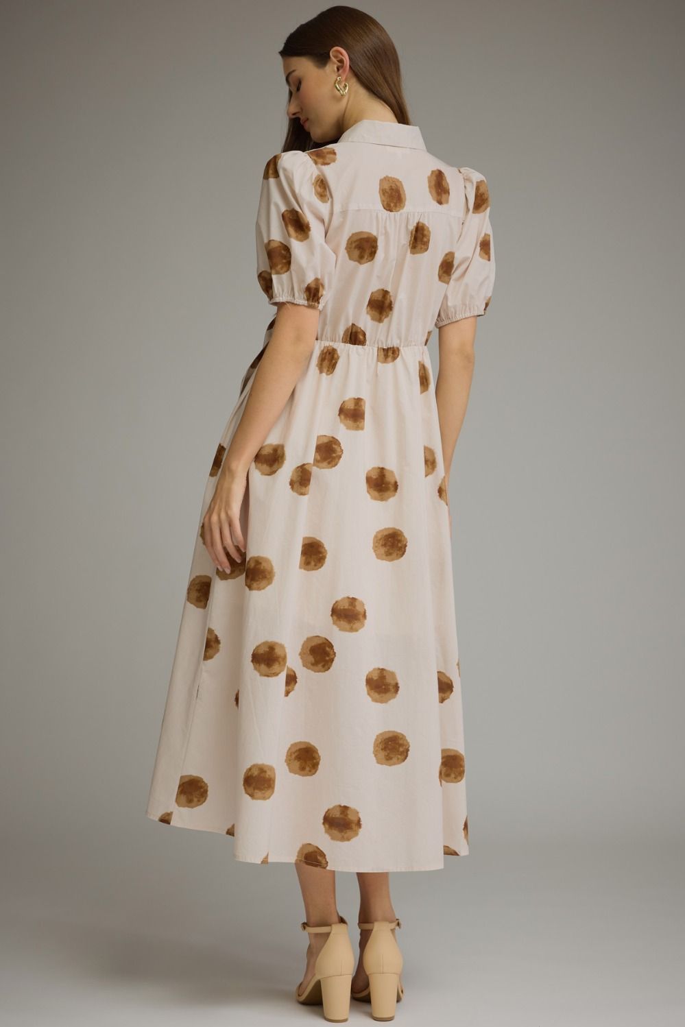 Polka Dot Tie Waist Midi Dress - Lush Lemon - Women's Clothing - Entro - 42326401009789