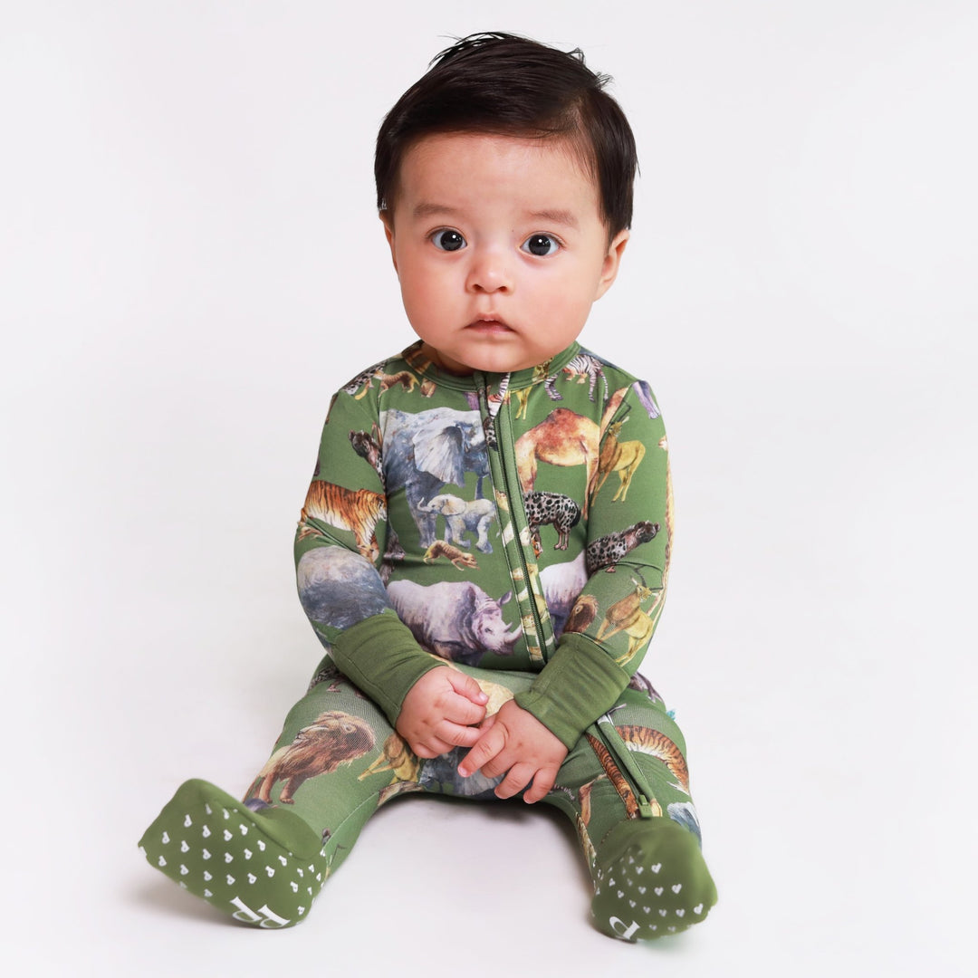 Posh Safari Convertible Footie - Lush Lemon - Children's Clothing - Posh Peanut - 196137339462