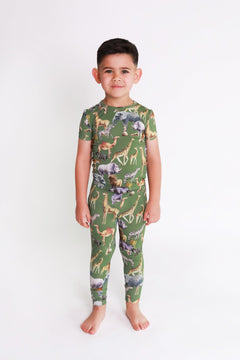 Posh Safari Short Sleeve Pajama - Lush Lemon - Children&