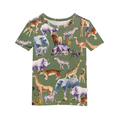 Posh Safari Short Sleeve Pajama - Lush Lemon - Children&