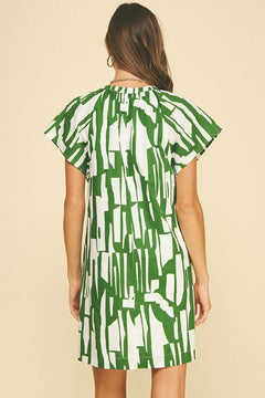 Print Mini Tunic Dress - Lush Lemon - Women&