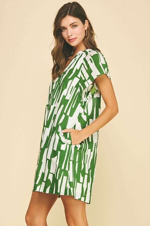 Print Mini Tunic Dress - Lush Lemon - Women's Clothing - Pinch - 20202211024701