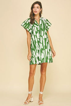 Print Mini Tunic Dress - Lush Lemon - Women&