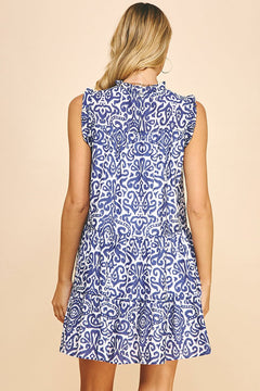 Print Tiered Mini Dress - Lush Lemon - Women&