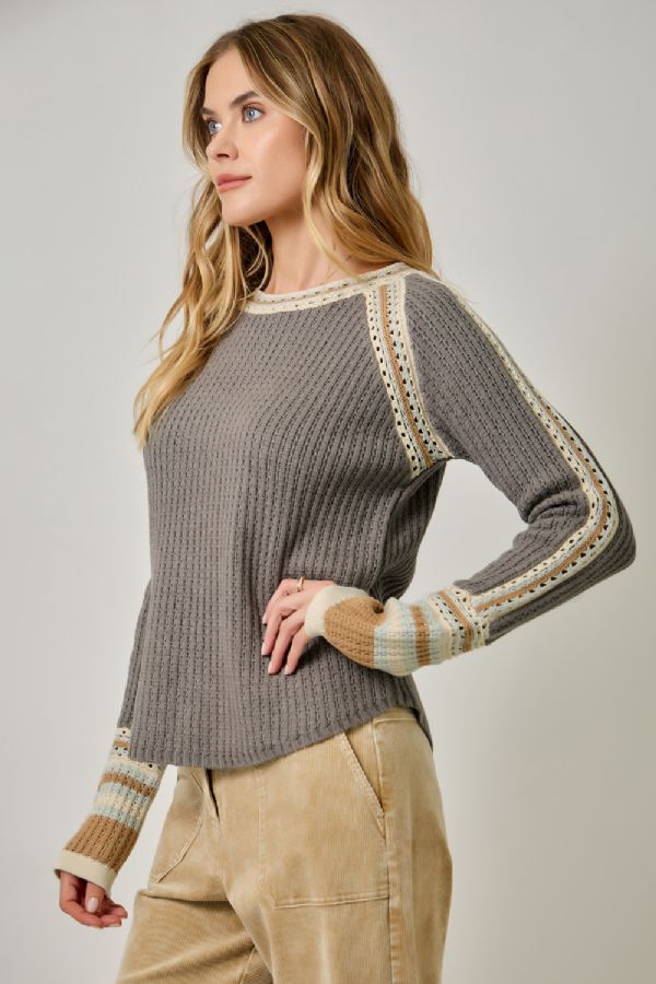 Raglan Sleeve Sweater Top - Lush Lemon - Women's Clothing - Mystree - 85988981079517
