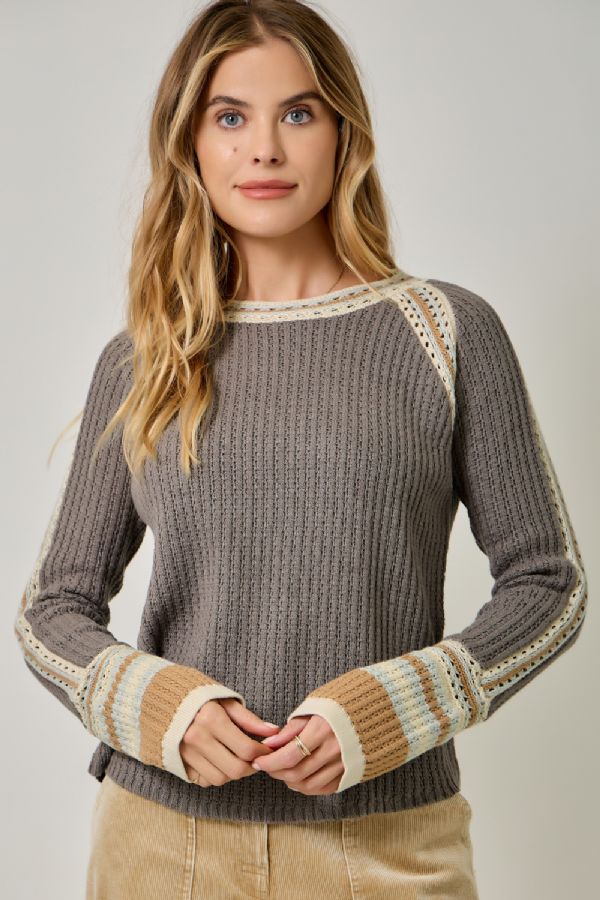 Raglan Sleeve Sweater Top - Lush Lemon - Women's Clothing - Mystree - 85988981377821