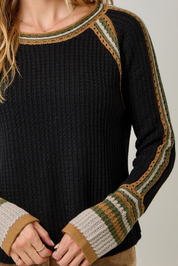Raglan Sleeve Sweater Top - Lush Lemon - Women's Clothing - Mystree - 85988981676125
