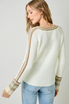 Raglan Sleeve Sweater Top - Lush Lemon - Women&