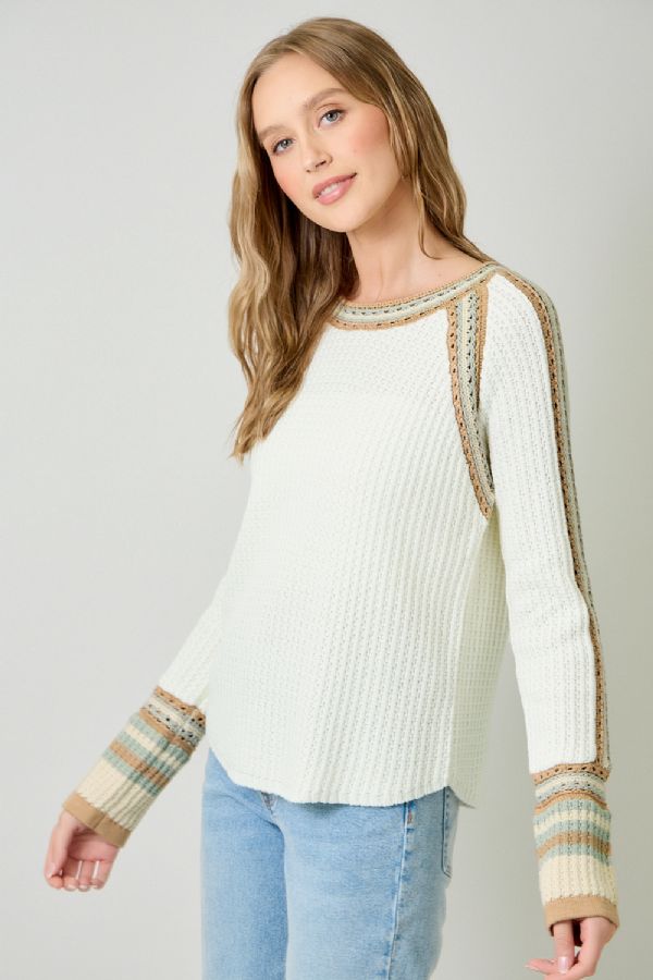 Raglan Sleeve Sweater Top - Lush Lemon - Women's Clothing - Mystree - 