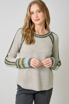 Raglan Sleeve Sweater Top - Lush Lemon - Women&