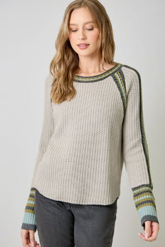 Raglan Sleeve Sweater Top - Lush Lemon - Women&