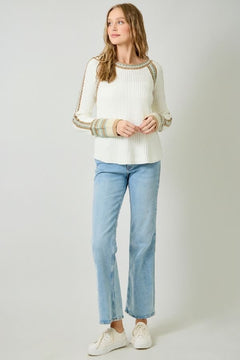Raglan Sleeve Sweater Top - Lush Lemon - Women&
