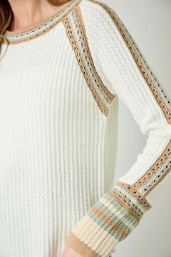 Raglan Sleeve Sweater Top - Lush Lemon - Women&