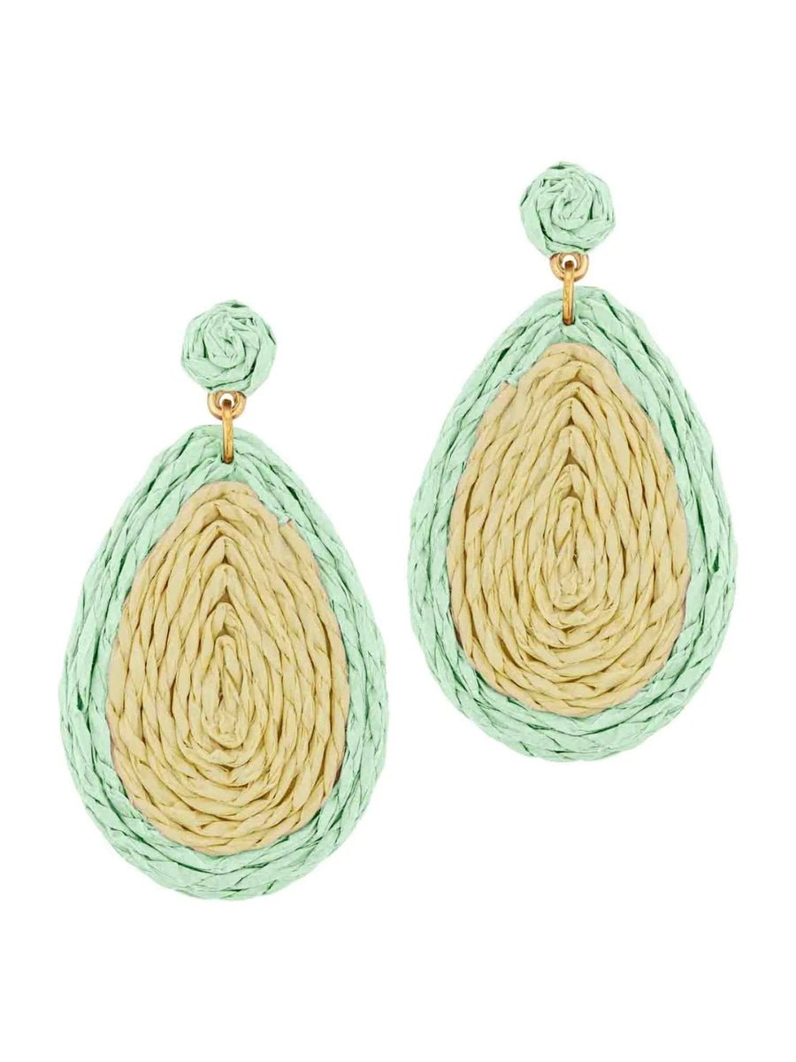 Rattan Teardrop Earrings - Lush Lemon - Women's Accessories - Whats Hot Jewelry - 35530851238717