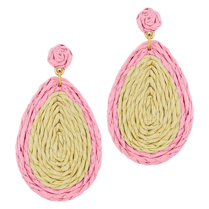 Rattan Teardrop Earrings - Lush Lemon - Women's Accessories - Whats Hot Jewelry - 35530851371485