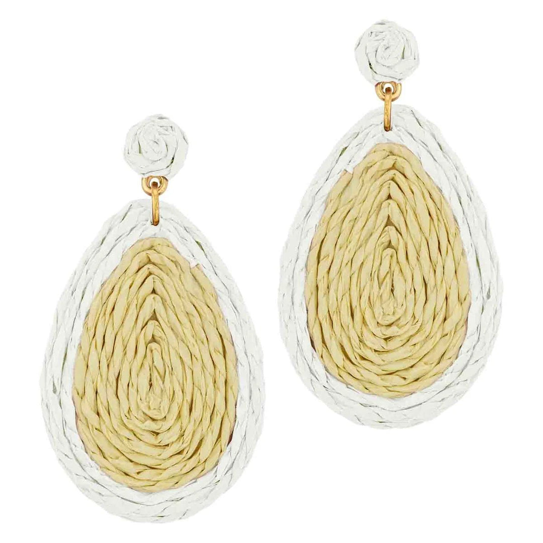 Rattan Teardrop Earrings - Lush Lemon - Women's Accessories - Whats Hot Jewelry - 35530851404253