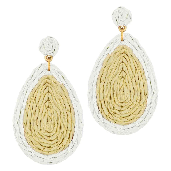 Rattan Teardrop Earrings - Lush Lemon - Women's Accessories - Whats Hot Jewelry - 35530851404253