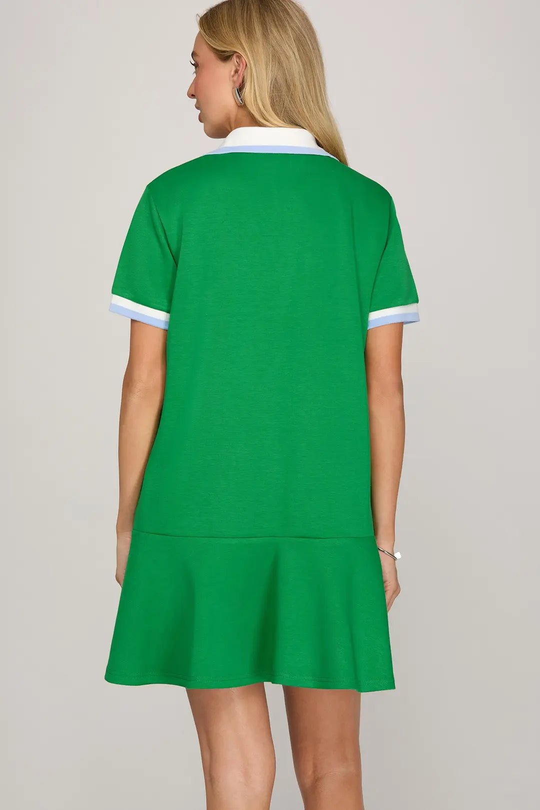 Rib Collar Mini Dress - Lush Lemon - Women's Clothing - She + Sky - 30827591085341